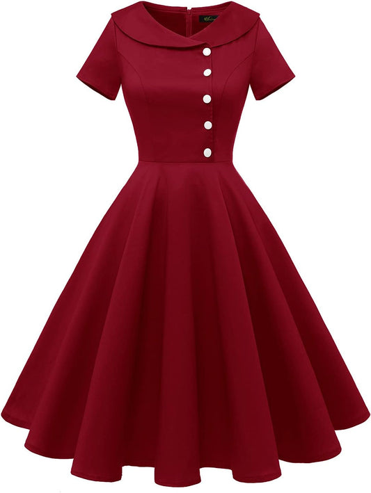 1950s Vintage-Inspired Audrey Hepburn Style Cocktail Swing Dresses for Women