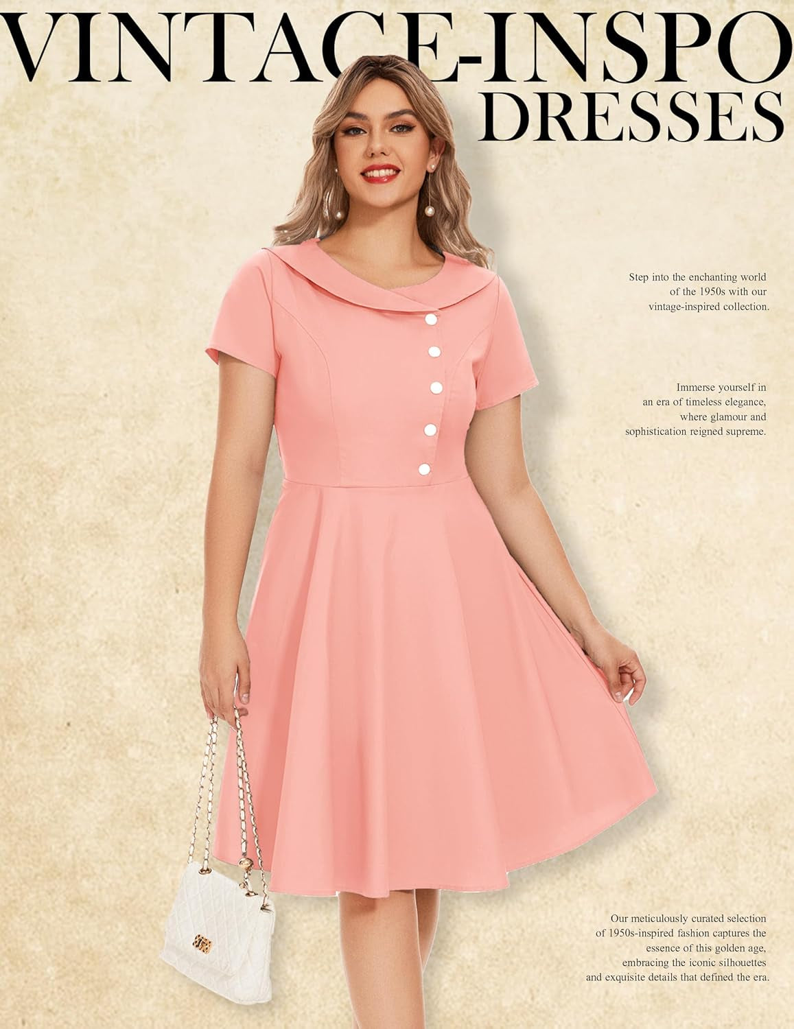 Ladies' 1950s Vintage-Inspired Audrey Hepburn Cocktail Swing Dresses